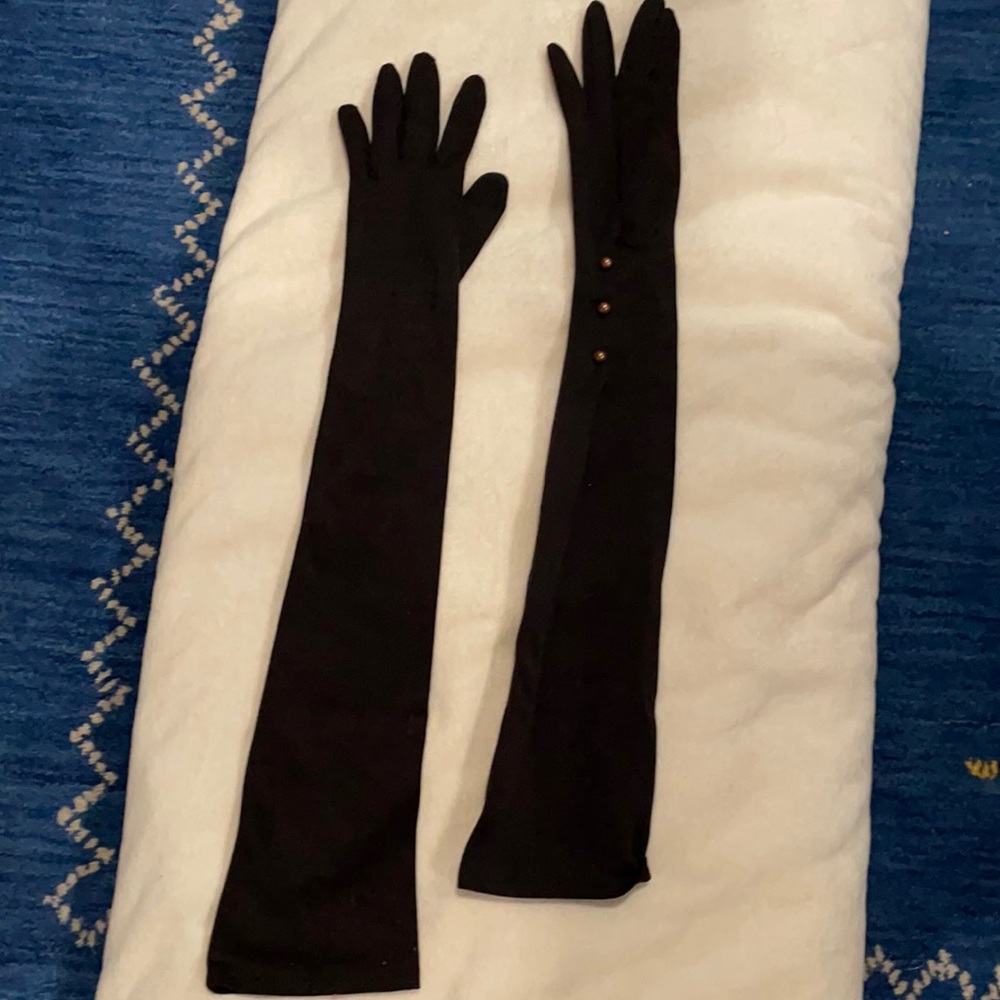 Vintage Fownes Soft Black Long Gloves